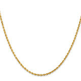 14K 28 inch 2mm Diamond-cut Rope with Lobster Clasp Chain