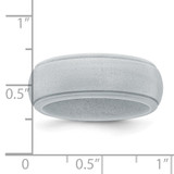 Silicone Silver Metallic 8mm Ridged Edge Band Size 9