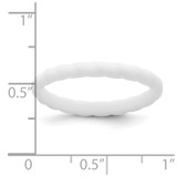 Silicone White 3mm Braided Band - SL-C182828E-9789