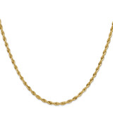14K 28 inch 3mm Semi Solid Rope with Lobster Clasp Chain