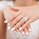 Silicone White 8mm Domed Band Size 8