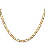 14K 28 inch 4.5mm Concave Open Figaro with Lobster Clasp Chain