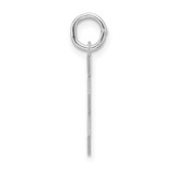 Small Sterling Silver Rhodium-plated Artisan Block Letter E Initial Charm