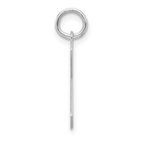 Small Sterling Silver Rhodium-plated Artisan Block Letter K Initial Charm