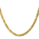 14K 28 inch 4.75mm Flat Beveled Curb with Lobster Clasp Chain