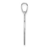 Small Sterling Silver Rhodium-plated Fancy Script Letter H Initial Pendant