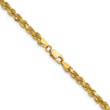 14K 28 inch 4mm Diamond-cut Rope with Lobster Clasp Chain