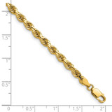 14K 28 inch 4mm Diamond-cut Rope with Lobster Clasp Chain