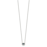 SS Multi Color CZ Evil Eye 16in w/2in ext Necklace