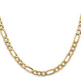 14K 28 inch 5.25mm Flat Figaro with Lobster Clasp Chain