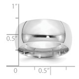 SS Rhodium-plated 10mm Comfort Fit Size 10 Band
