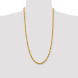 14K 28 inch 5.5mm Diamond-cut Rope with Fancy Lobster Clasp Chain