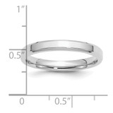 SS Rhodium-plated 3mm Bevel Edge Size 10 Band
