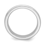 SS Rhodium-plated 4mm Bevel Edge Size 11 Band