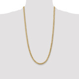 14K 28 inch 5.75mm Flat Beveled Curb with Lobster Clasp Chain