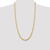 14K 28 Inch 5mm Diamond-cut Quadruple Rope Lobster Clasp Chain