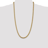 14K 28 inch 5mm Solid Miami Cuban Link with Lobster Clasp Chain