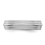 SS Rhodium-plated 5mm Comfort Fit Double Milgrain Size 12 Band