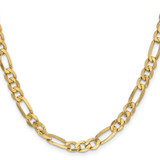 14K 28 inch 6.25mm Flat Figaro with Lobster Clasp Chain