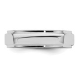 SS Rhodium-plated 5mm Flat w/ Step Edge Size 5 Band