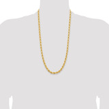 14K 28 inch 6.5mm Diamond-cut Rope with Fancy Lobster Clasp Chain