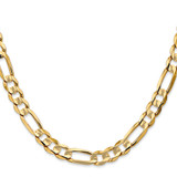 14K 28 inch 6.75mm Concave Open Figaro with Lobster Clasp Chain