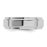 SS Rhodium-plated 6mm Flat w/ Step Edge Size 9 Band