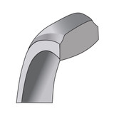 SS Rhodium-plated 7mm Bevel Edge Size 11 Band