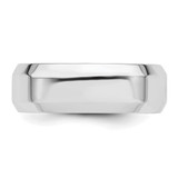 SS Rhodium-plated 7mm Bevel Edge Size 7 Band