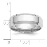 SS Rhodium-plated 7mm Bevel Edge Size 7 Band