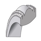 SS Rhodium-plated 7mm Comfort Fit Double Milgrain Size 6 Band