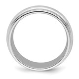 SS Rhodium-plated 7mm Comfort Fit Double Milgrain Size 7 Band