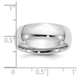 SS Rhodium-plated 7mm Comfort Fit Size 8.5 Band