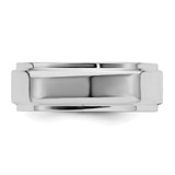SS Rhodium-plated 7mm Flat w/ Step Edge Size 11 Band