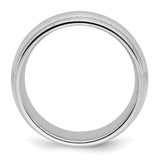 SS Rhodium-plated 8mm Comfort Fit Double Milgrain Size 12 Band