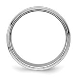 SS Rhodium-plated 8mm Flat w/ Step Edge Size 10 Band