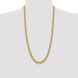 14K 28 inch 6mm Semi-Solid Miami Cuban with Lobster Clasp Chain