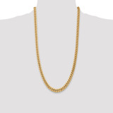 14K 28 inch 7.3mm Semi-Solid Miami Cuban with Lobster Clasp Chain