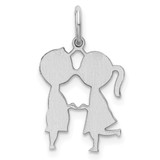 SS Rh-plt Engraveable Boy/Girl Polished Front/Satin Back Disc Charm - QM-9B0A084D-2527