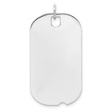 SS Rh-plt Engraveable Dog Tag Polished Front/Satin Back Disc Charm - QM-08703A56-9855