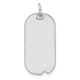 SS Rh-plt Engraveable Dog Tag Polished Front/Satin Back Disc Charm - QM-768FE51E-5746
