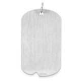 SS Rh-plt Engraveable Dog Tag Polished Front/Satin Back Disc Charm - QM-B44E1503-1668