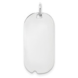 SS Rh-plt Engraveable Dog Tag Polished Front/Satin Back Disc Charm - QM-FCA4979F-7339
