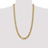 14K 28 inch 9.5mm Flat Beveled Curb with Lobster Clasp Chain