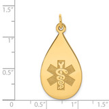 14k 28x16mm Teardrop Non-enameled Medical Jewelry Pendant
