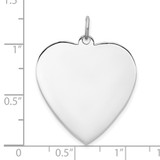 SS Rh-plt Engraveable Heart Polished Front/Satin Back Disc Charm - QM-B2B57460-3780