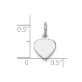 SS Rh-plt Engraveable Heart Polished Front/Satin Back Disc Charm - QM-DC1E9D5D-6437