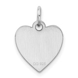 SS Rh-plt Engraveable Heart Polished Front/Satin Back Disc Charm - QM-DE0A5954-8714
