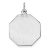 SS Rh-plt Engraveable Octagon Polished Front/Satin Back Disc Charm - QM-A7161573-1623