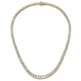 14k 29 1/6 carat Certified Lab Grown Diamond VS/SI+ G+ Complete 17 inch Emerald Graduated Tennis Necklace